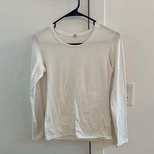 GUC White Uniqlo HEATTECH Ultra Warm Crewneck Long Sleeve T-shirt, Size S